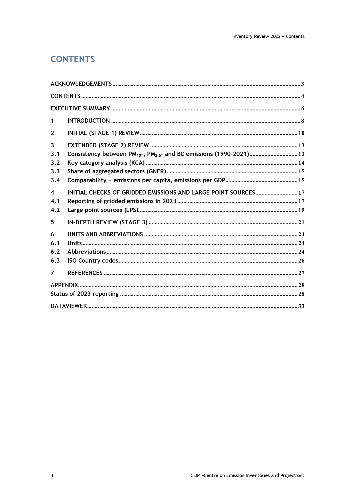 Table of Conent Review Report 2023